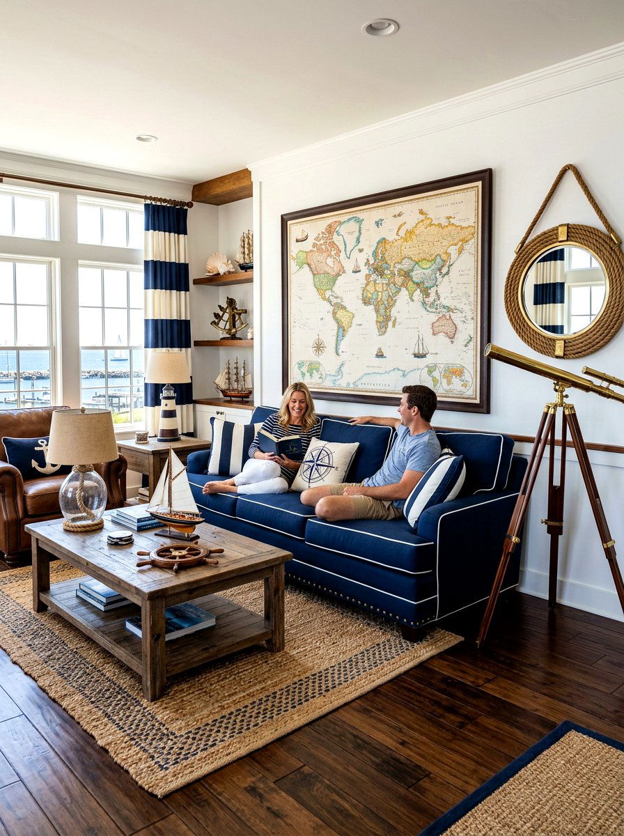 Nautical living room - 30 coastal summer living room ideas