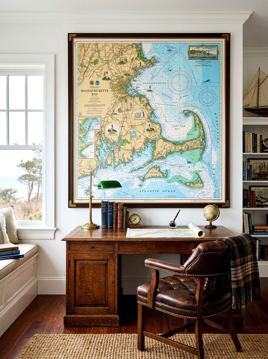 Nautical map art - 30 surf shack decor ideas