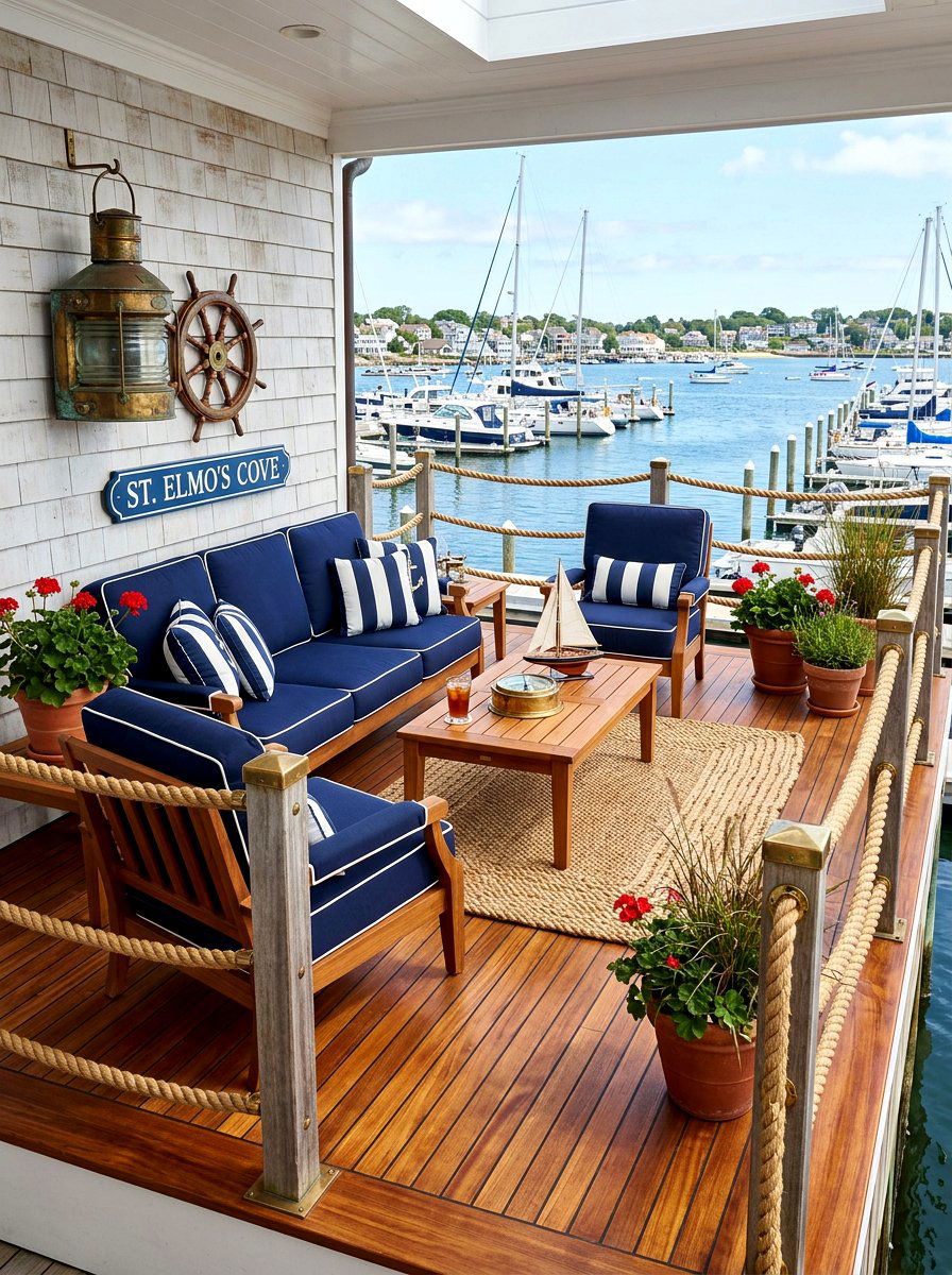 Nautical style patio - 30 beach house patio ideas