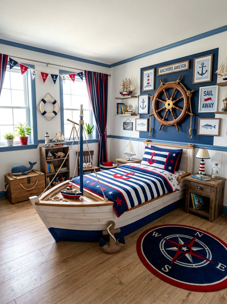 Nautical themed kids bedroom - 30 coastal bedroom ideas