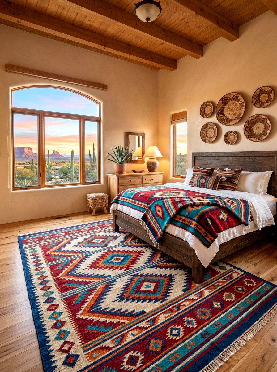 Navajo Pattern Inspired Bedroom - 30 western bedroom ideas
