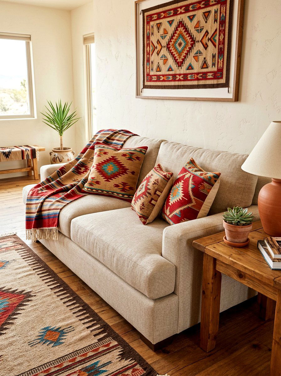 Navajo Pattern Throw Pillows - 30 western home decor ideas