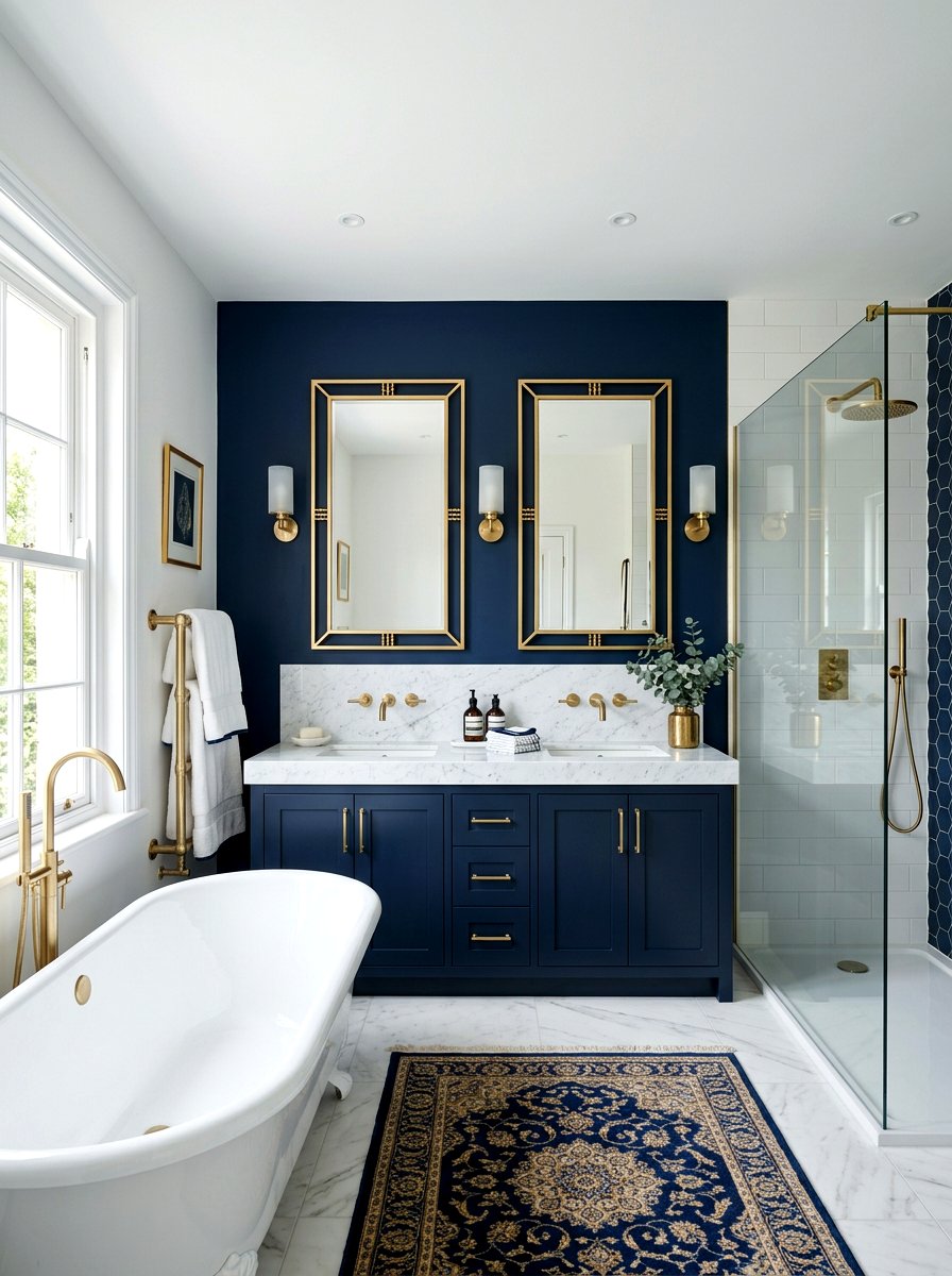 Navy And Gold Bathroom - 30 navy bathroom ideas