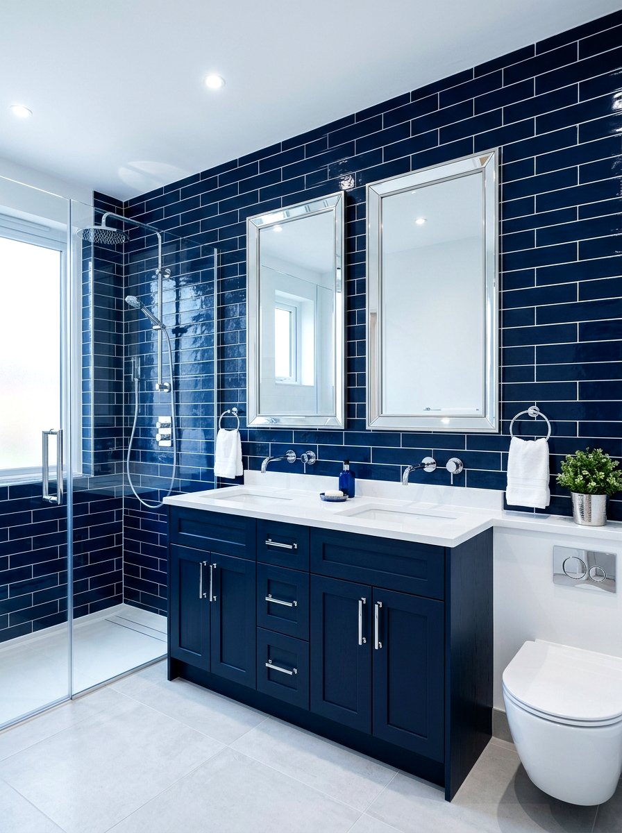 Navy And Silver Bathroom - 30 navy bathroom ideas