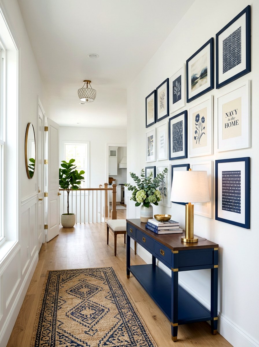 Navy And White Gallery Wall - 30 navy and white decor ideas
