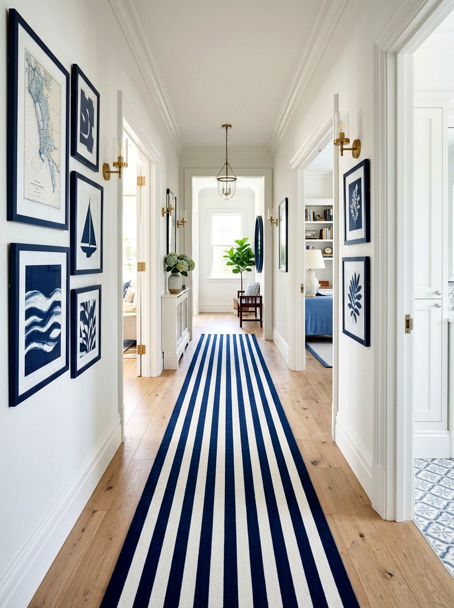Navy And White Striped Rug - 30 navy and white decor ideas