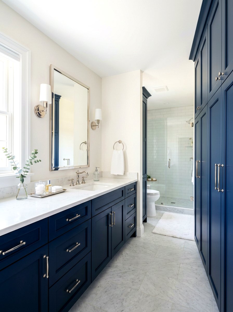 Navy Bathroom Cabinets - 30 navy bathroom ideas