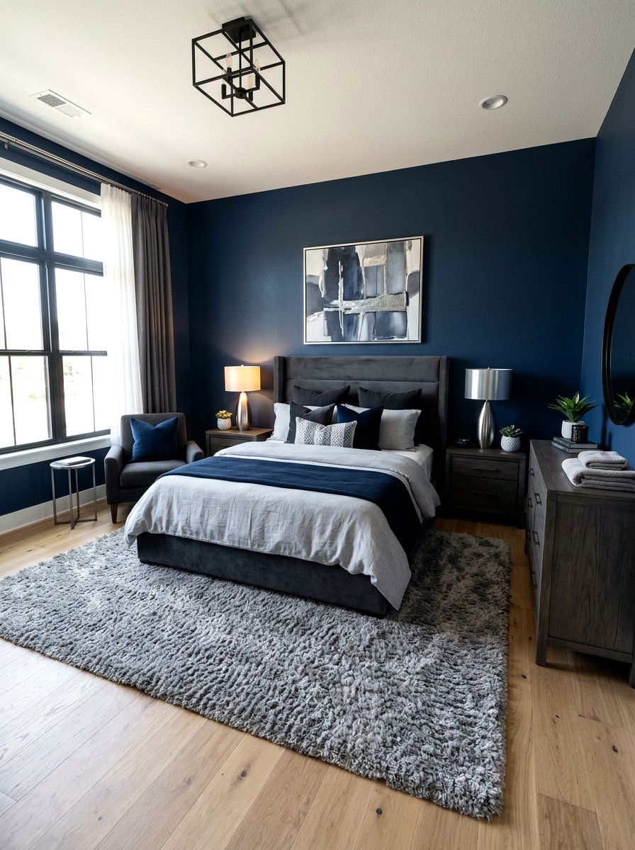 Navy Blue And Charcoal Gray Bedroom - 30 blue and gray bedroom ideas