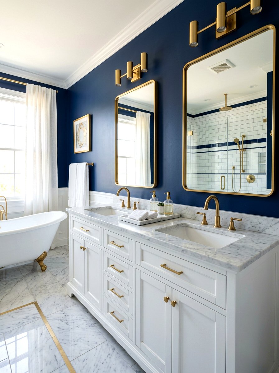 Navy Blue And Gold Bathroom - 30 bathroom color scheme ideas