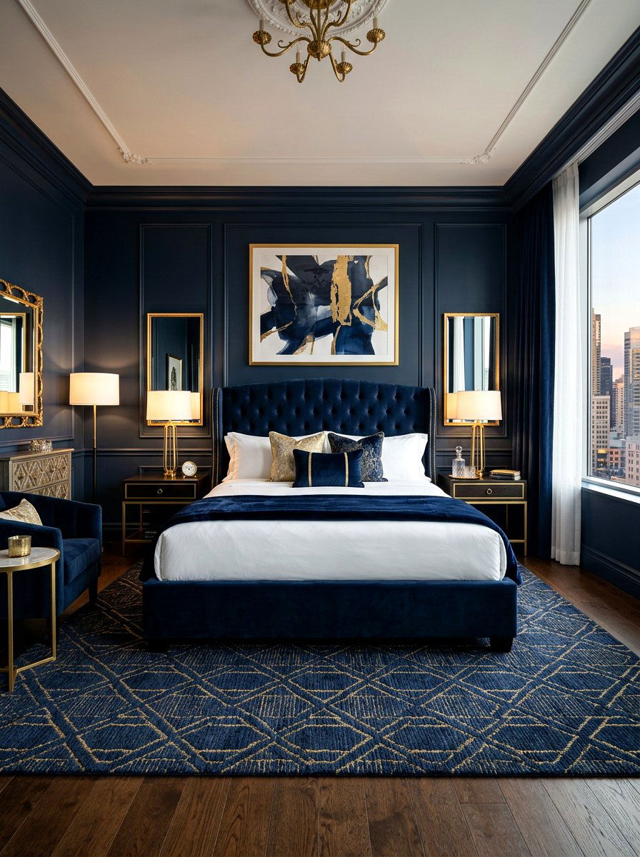 Navy Blue And Gold Bedroom - 30 bedroom color scheme ideas