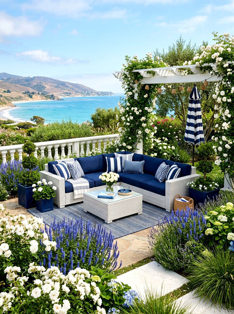 Navy Blue And White Patio - 30 patio color scheme ideas