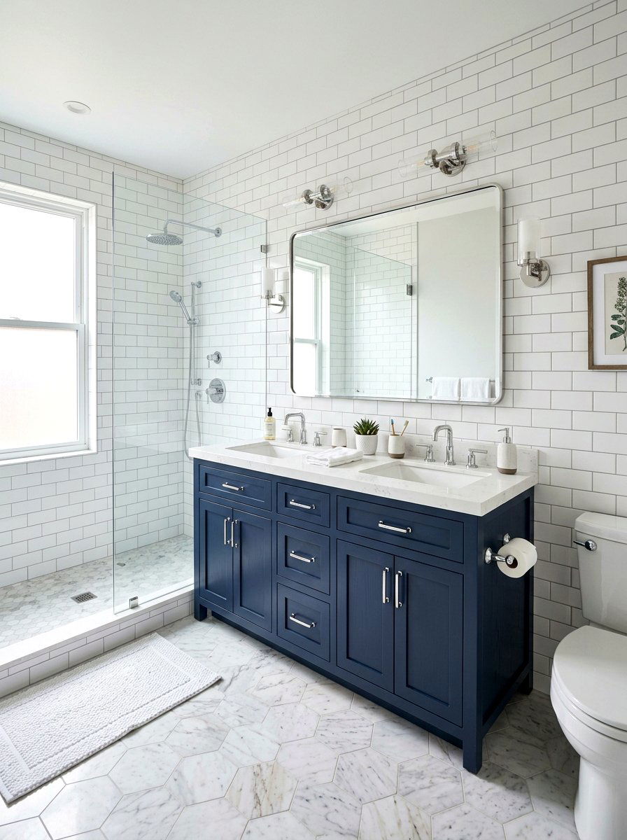 Navy Blue Bathroom Vanities - 30 navy and white decor ideas
