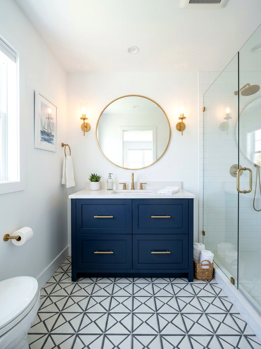 Navy Blue Bathroom Vanity - 30 guest bathroom ideas