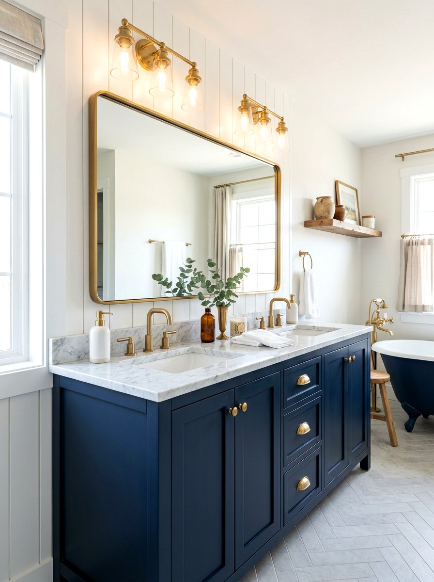Navy Blue Bathroom Vanity - 30 blue bathroom ideas