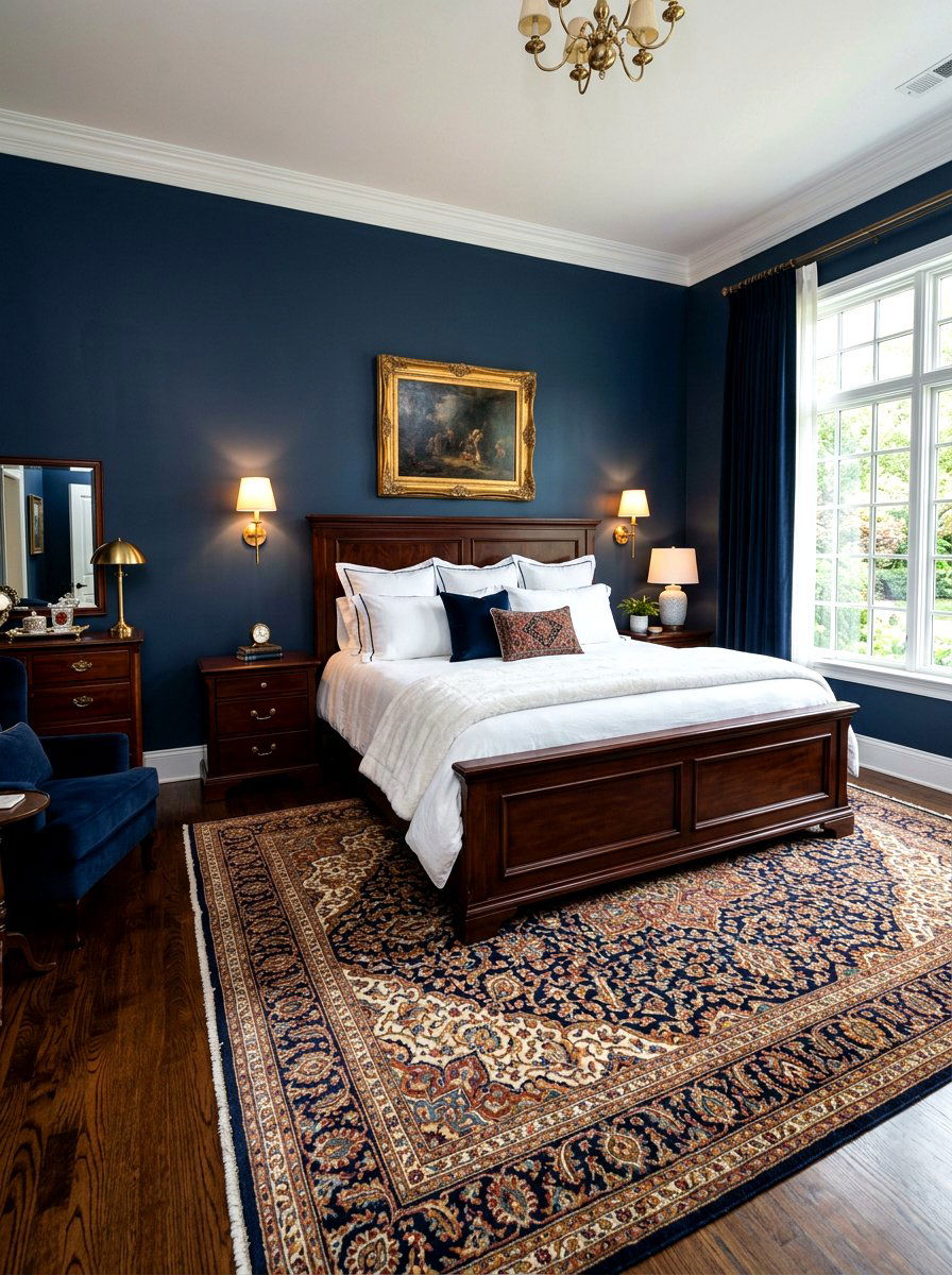 Navy Blue Bedroom - 30 healing color bedroom ideas