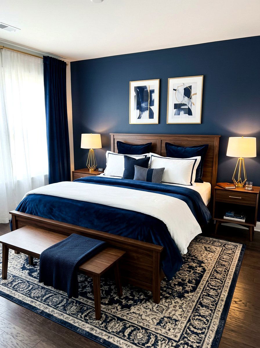 Navy Blue Bedscape - 30 designer bedscape ideas