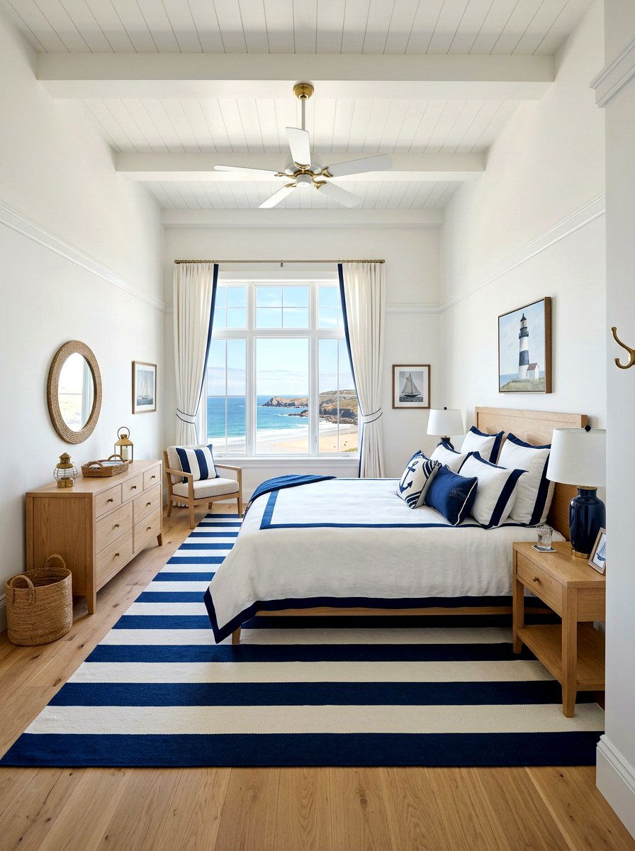 Navy Blue Border - 30 hotel duvet bedroom ideas