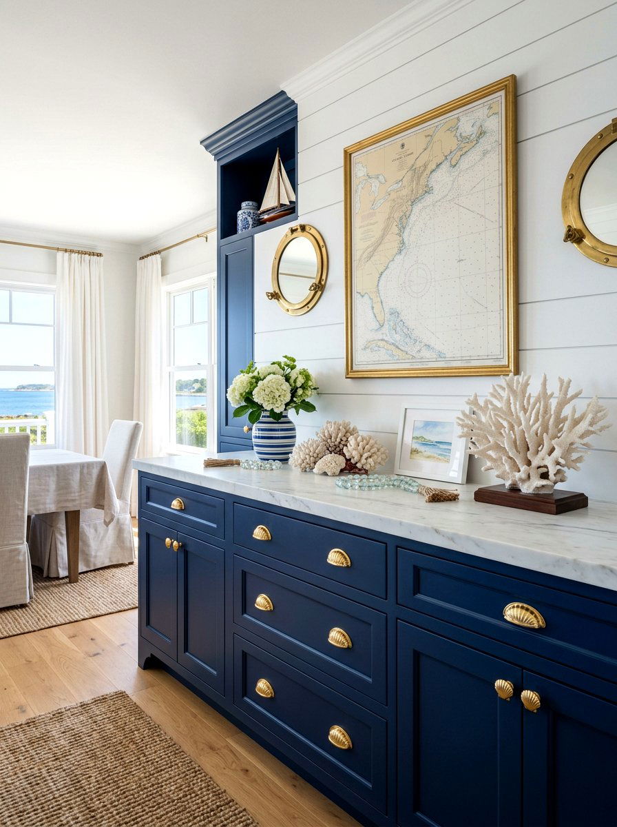 Navy Blue Built In Buffet - 30 built in buffet dining ideas