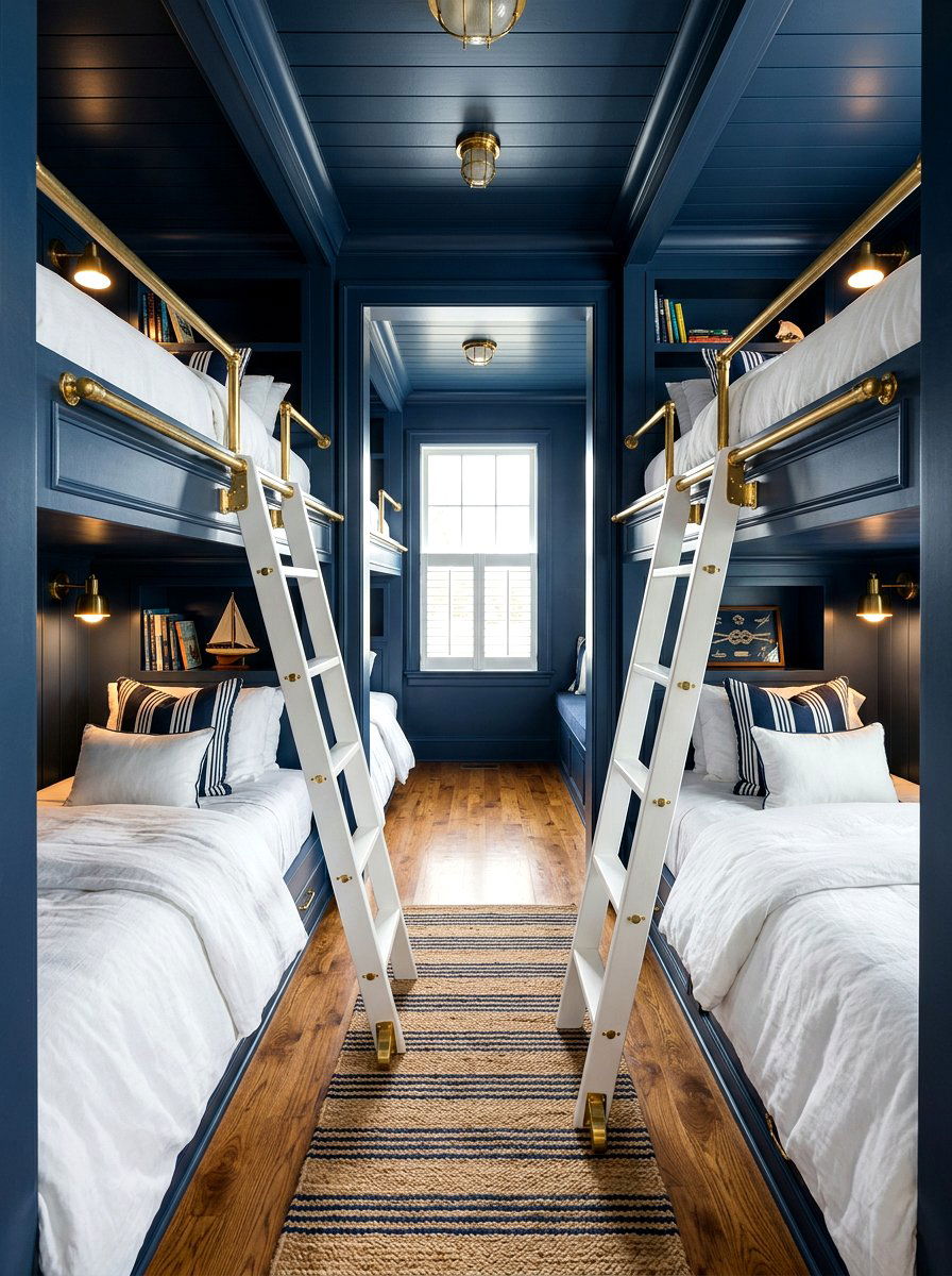 Navy Blue Built In Bunk Beds - 30 built in bunk room ideas