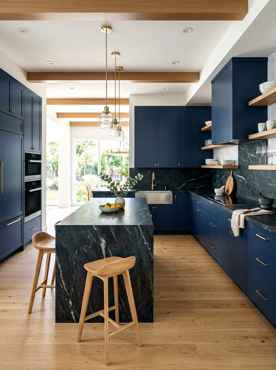 Navy Blue Cabinets Soapstone - 30 soapstone kitchen ideas