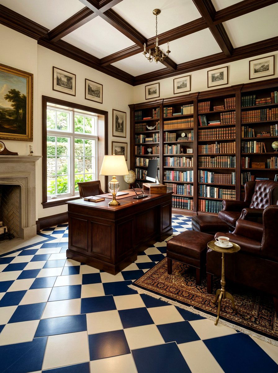 Navy Blue Checkerboard Floor - 30 checkerboard floor ideas
