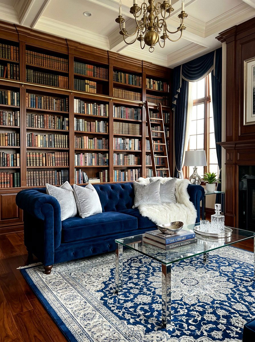 Navy Blue Chesterfield Sofa - 30 sofa styling ideas