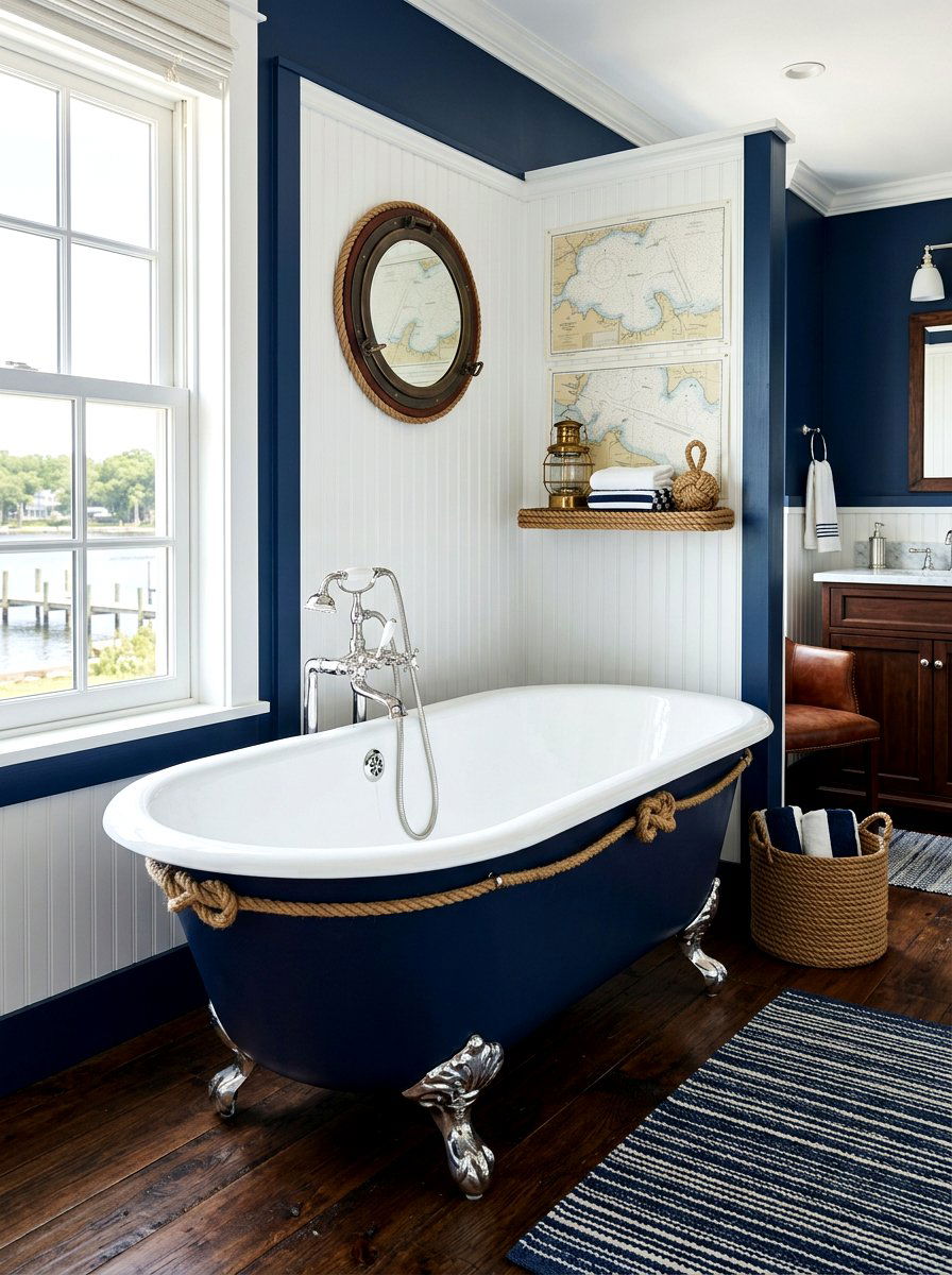 Navy Blue Clawfoot Tub - 30 clawfoot tub ideas