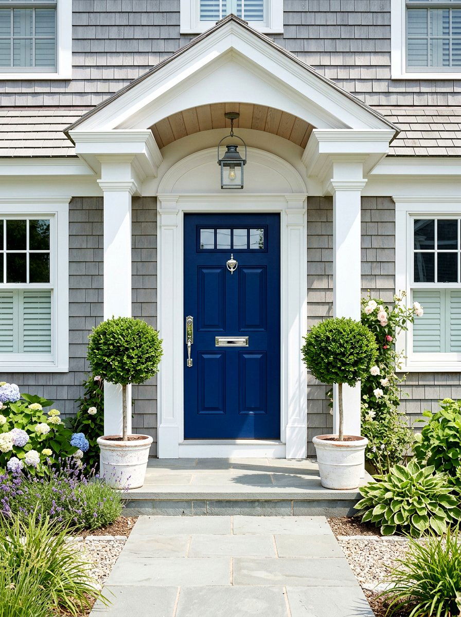 Navy Blue Cottage Door - 30 cottage front door ideas
