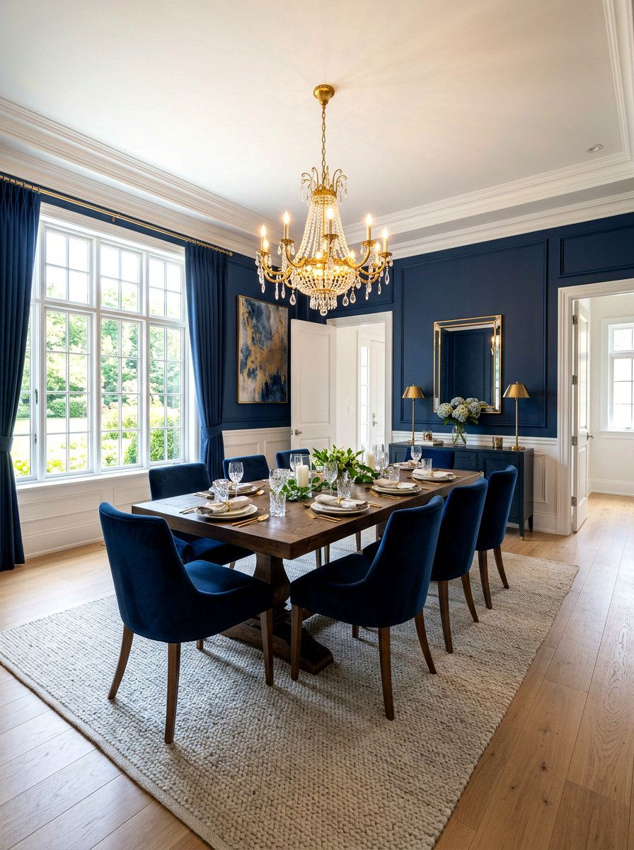 Navy Blue Dining Room - 30 dining room color ideas