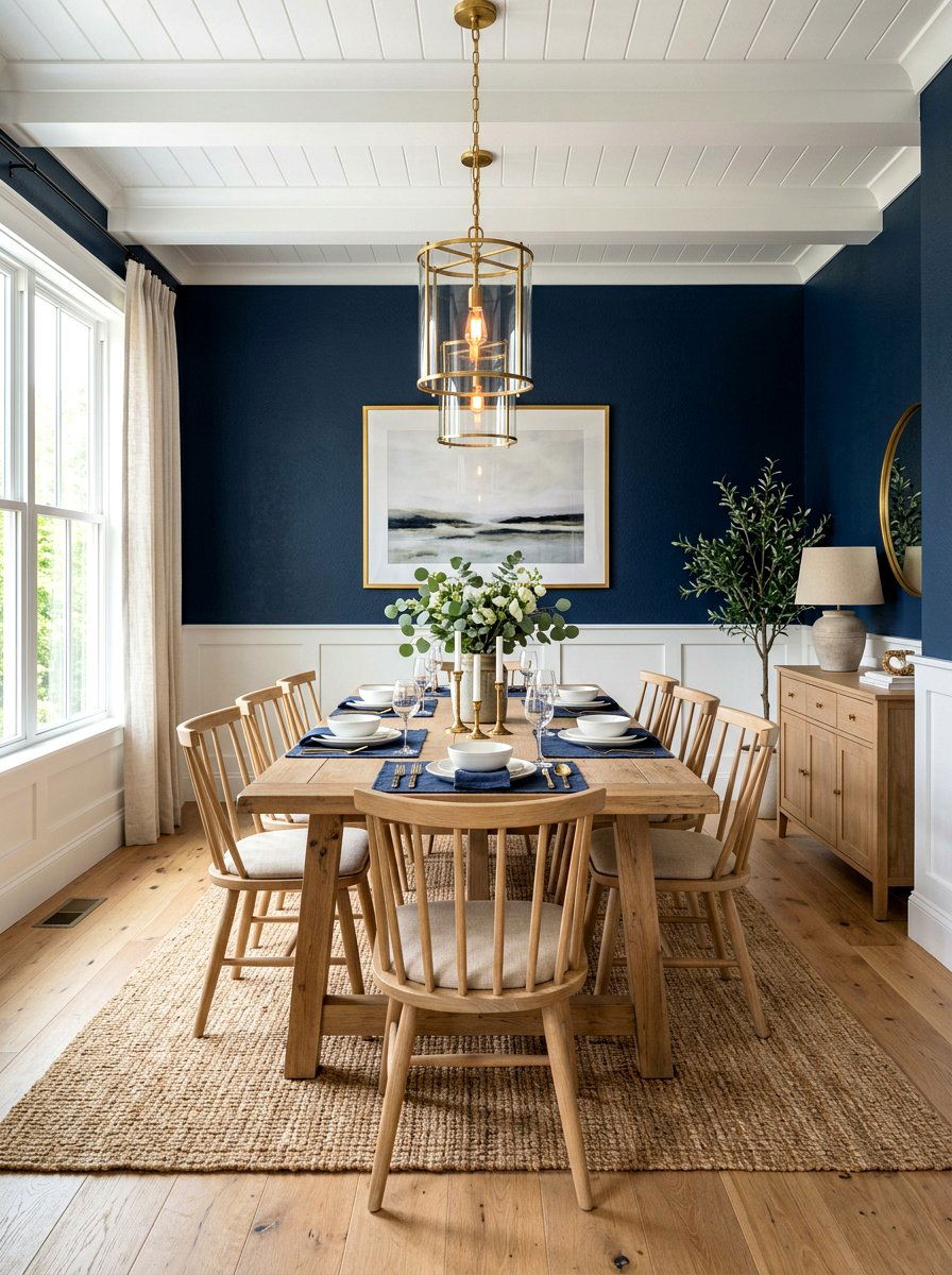 Navy Blue Dining Room - 30 saturated dining room ideas