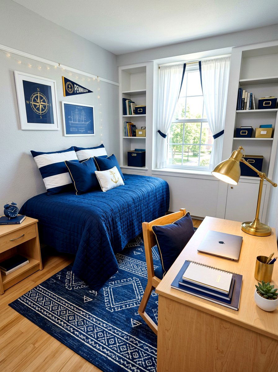 Navy Blue Dorm Decor - 30 dorm bed ideas