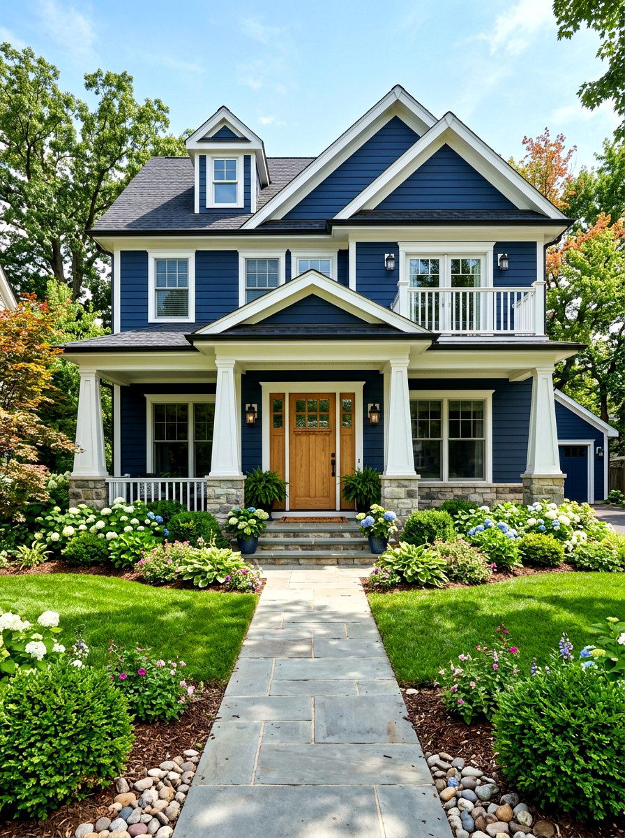 Navy Blue Exterior - 30 craftsman exterior ideas