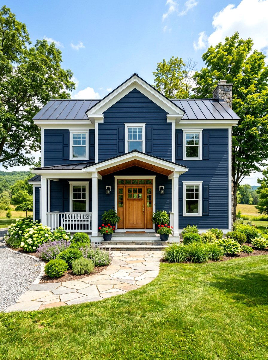 Navy Blue Farmhouse Exterior - 30 farmhouse exterior ideas