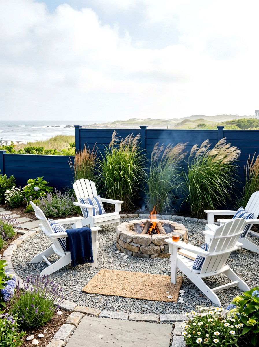 Navy Blue Fence - 30 fence paint ideas
