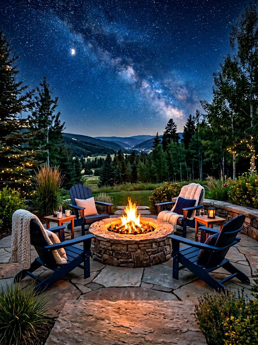 Navy Blue Fire Pit Seating - 30 navy patio decor ideas