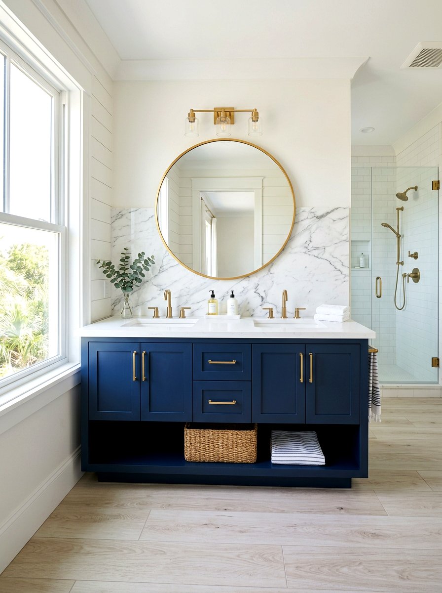 Navy Blue Floating Vanity Bathroom - 30 floating vanity ideas