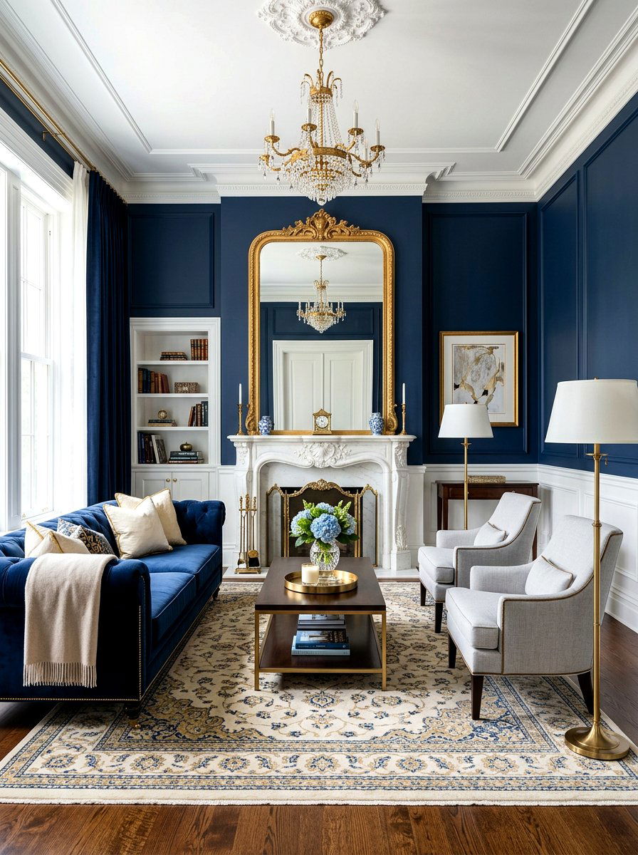 Navy Blue Formal Living Room - 30 formal living room ideas