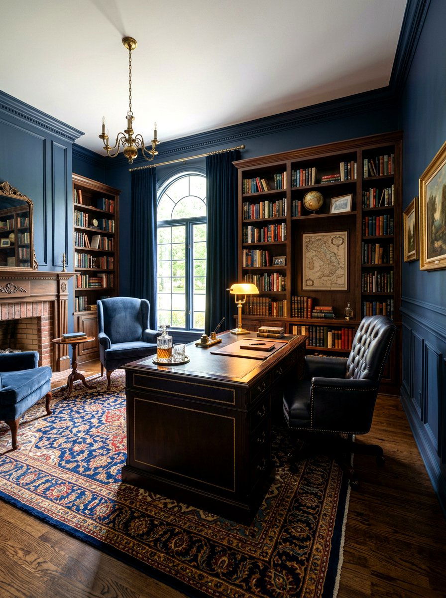 Navy Blue Half Wall - 30 half wall paneling ideas