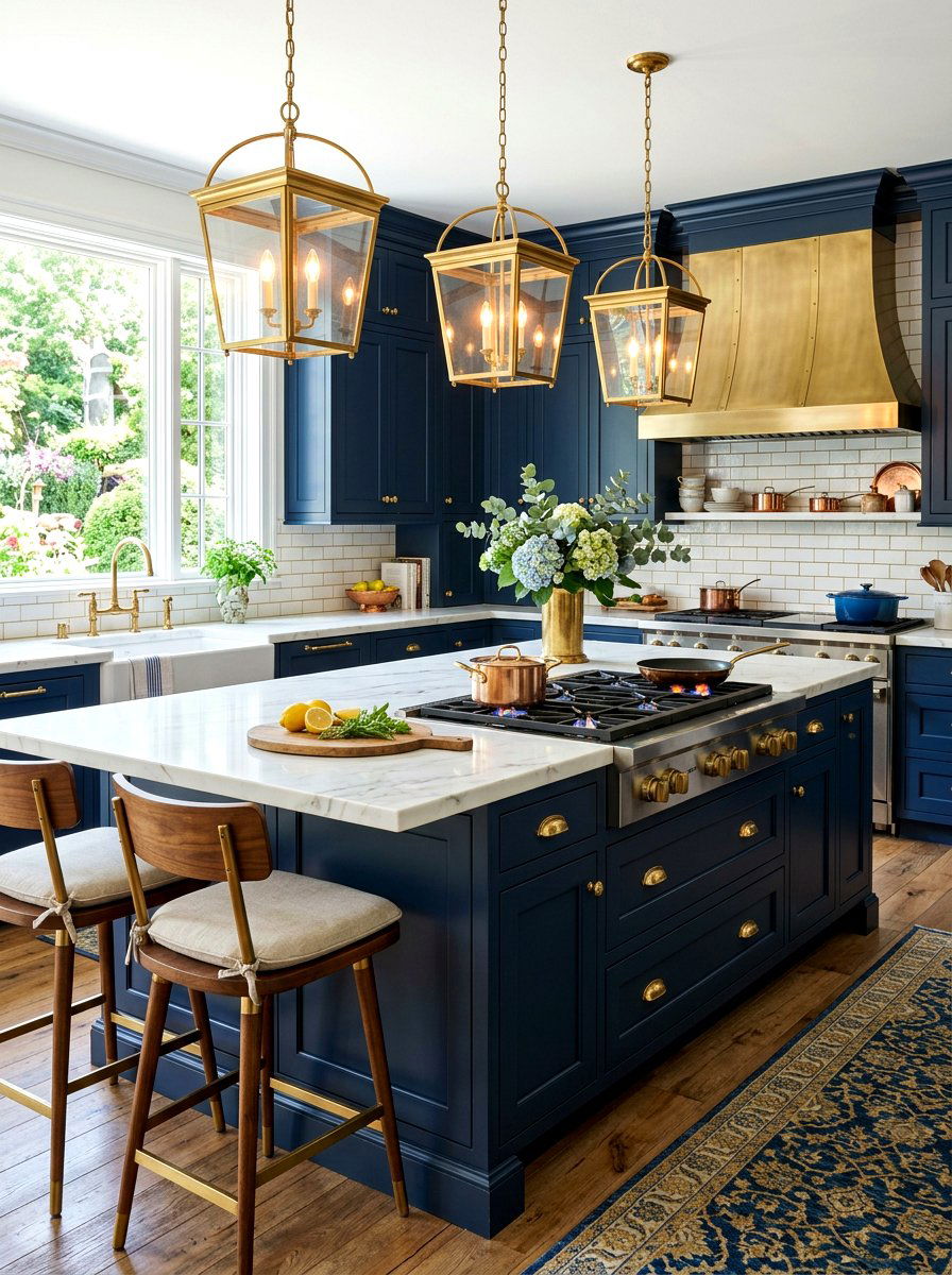 Navy Blue Island With Cooktop - 30 kitchen island with cooktop ideas