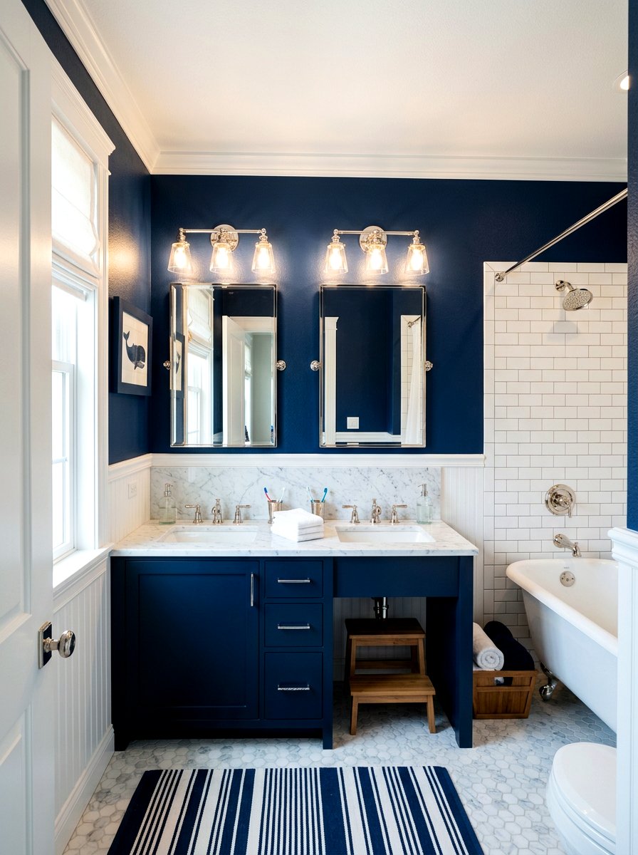 Navy Blue Kids Bathroom - 30 small kids bathroom ideas