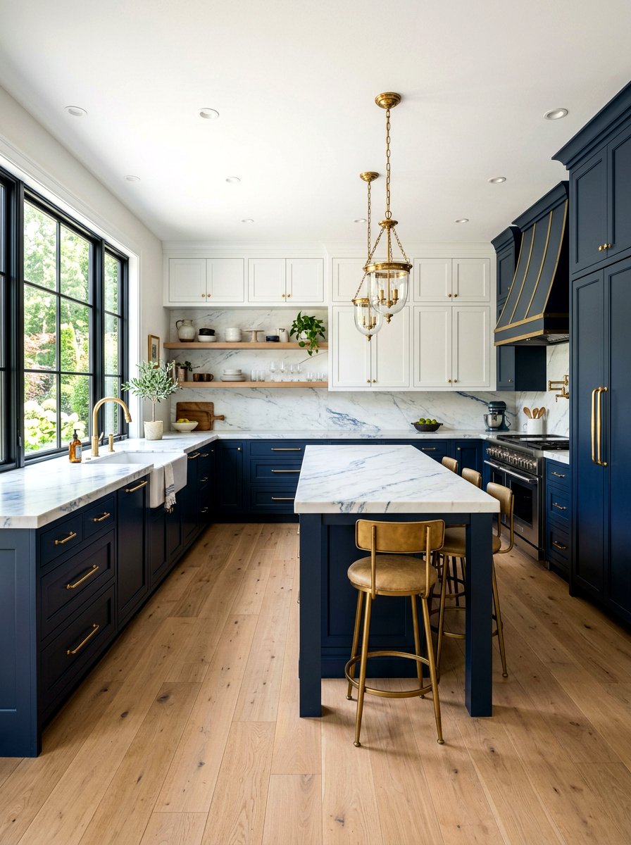 Navy Blue Kitchen - 30 lake house kitchen ideas