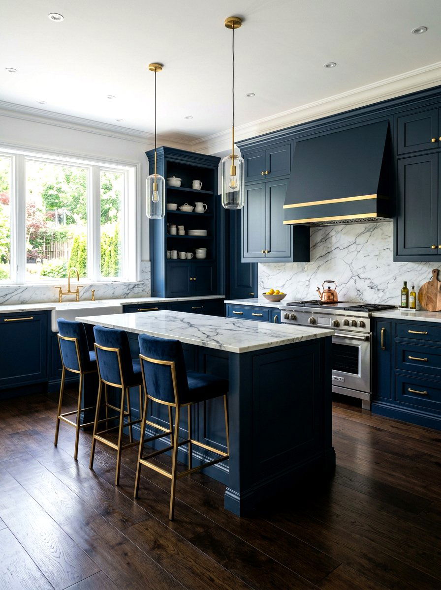 Navy Blue Kitchen - 30 modern kitchen ideas