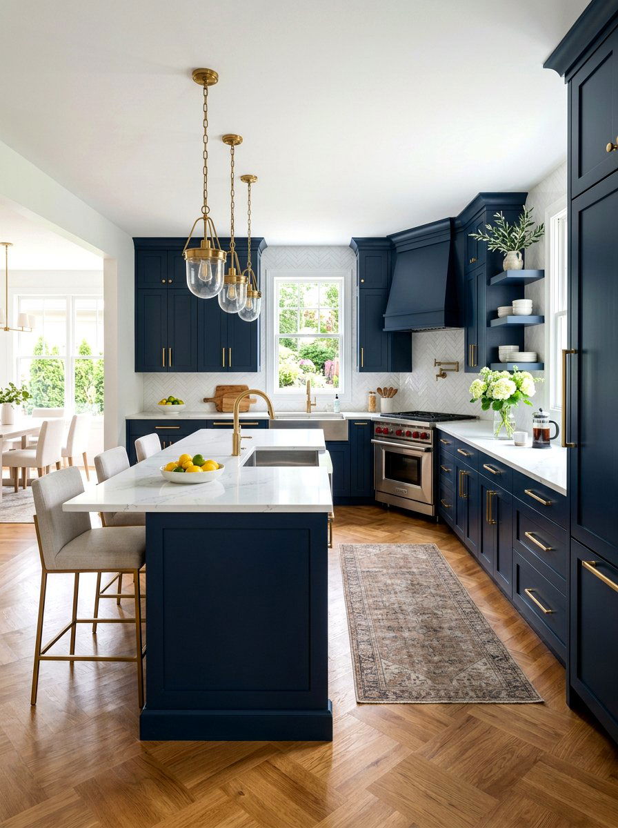 Navy Blue Kitchen - 30 collected kitchen aesthetic ideas