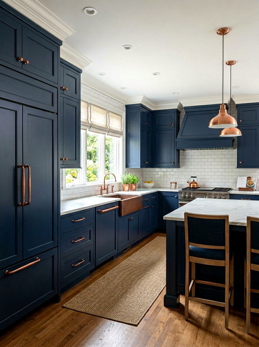 Navy Blue Kitchen Cabinetry - 30 panel ready kitchen ideas