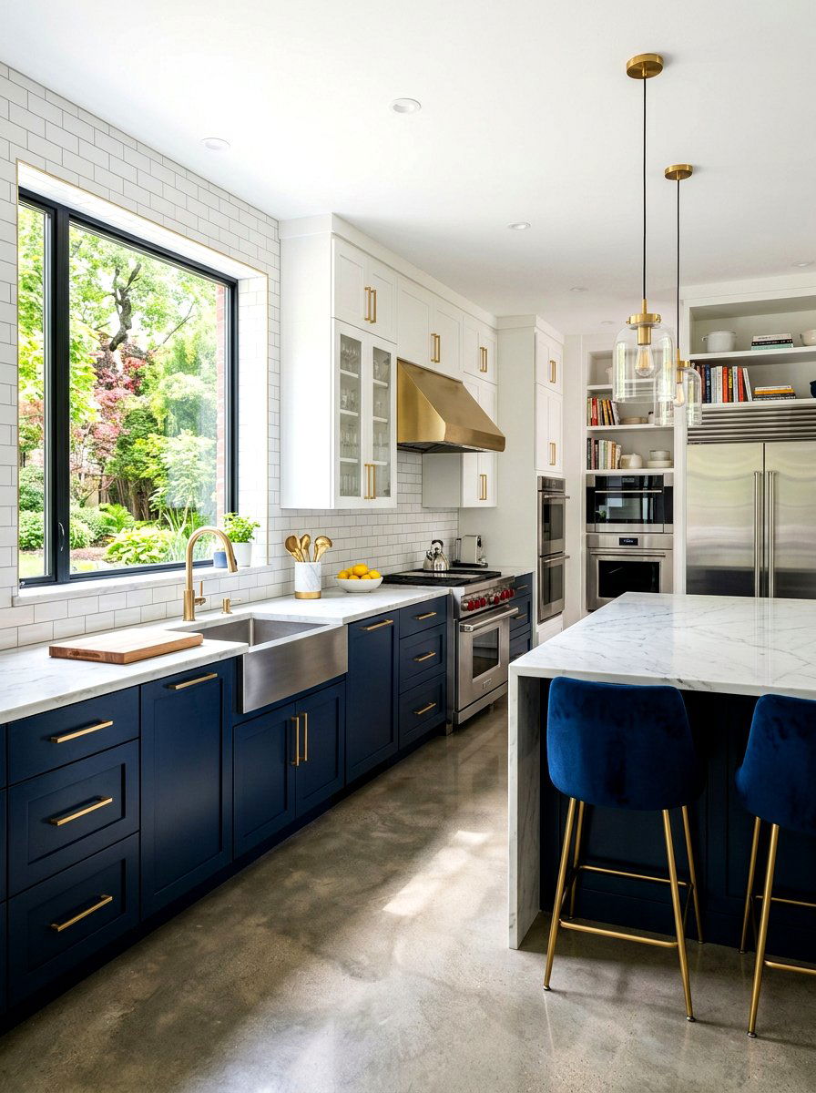 Navy Blue Kitchen Cabinets - 30 navy and white decor ideas