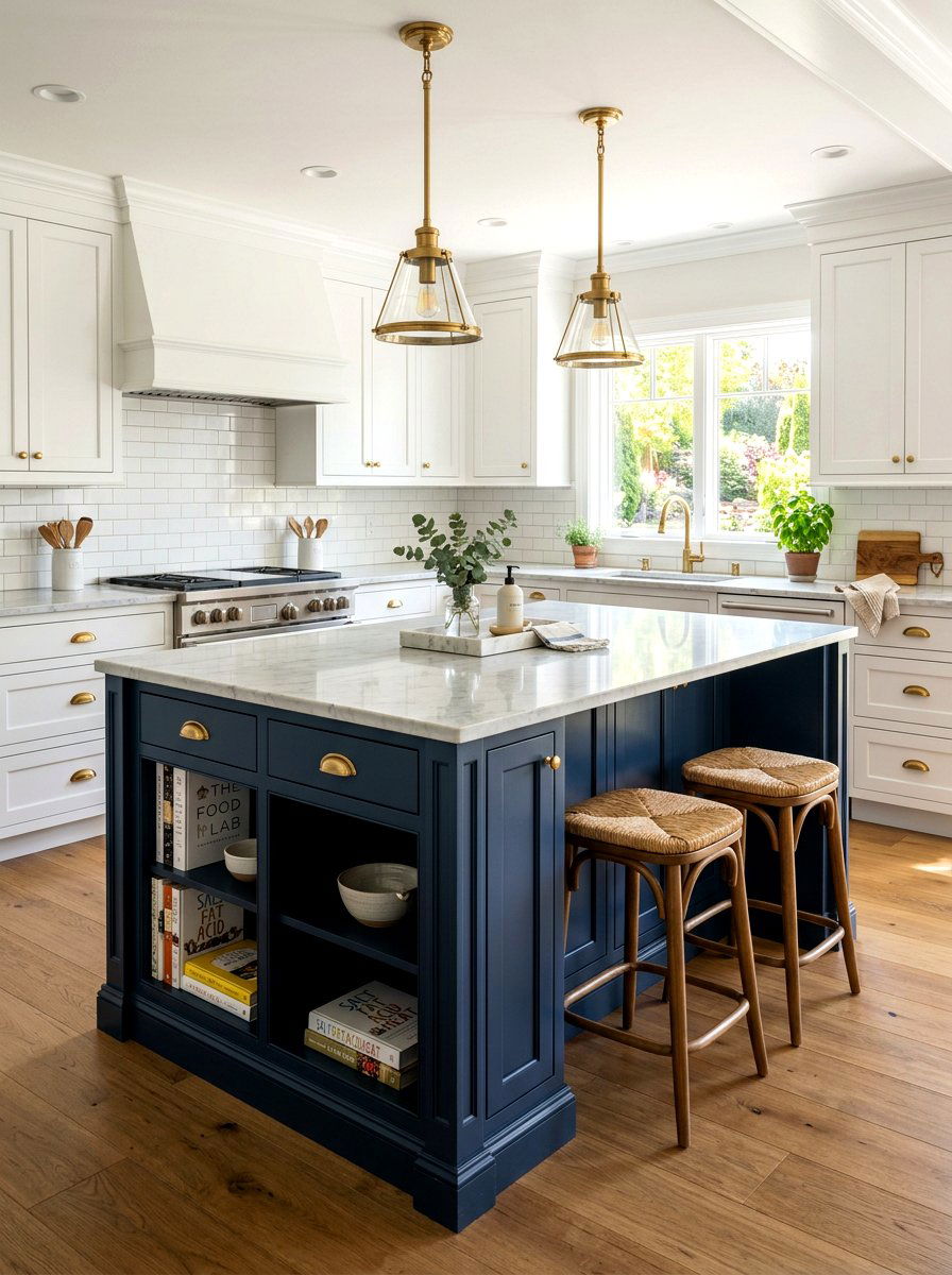 Navy Blue Kitchen Island - 30 kitchen island ideas
