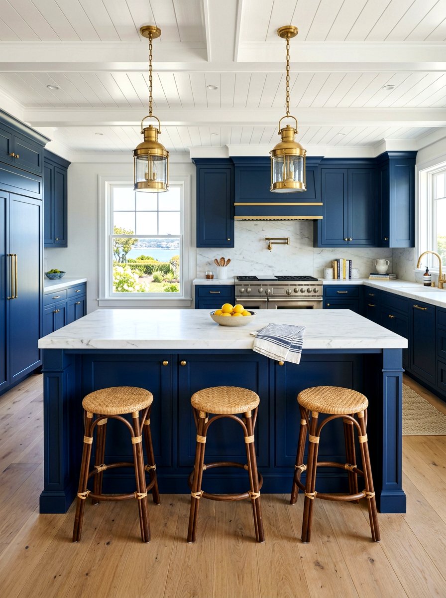 Navy Blue Kitchen Peninsula - 30 kitchen peninsula ideas