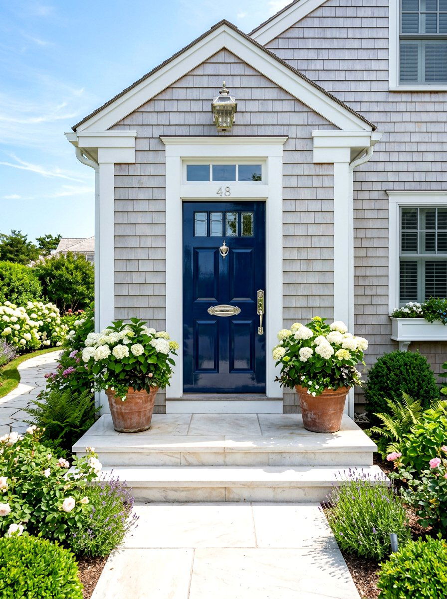 Navy Blue Lacquered Front Door - 30 lacquered front door ideas