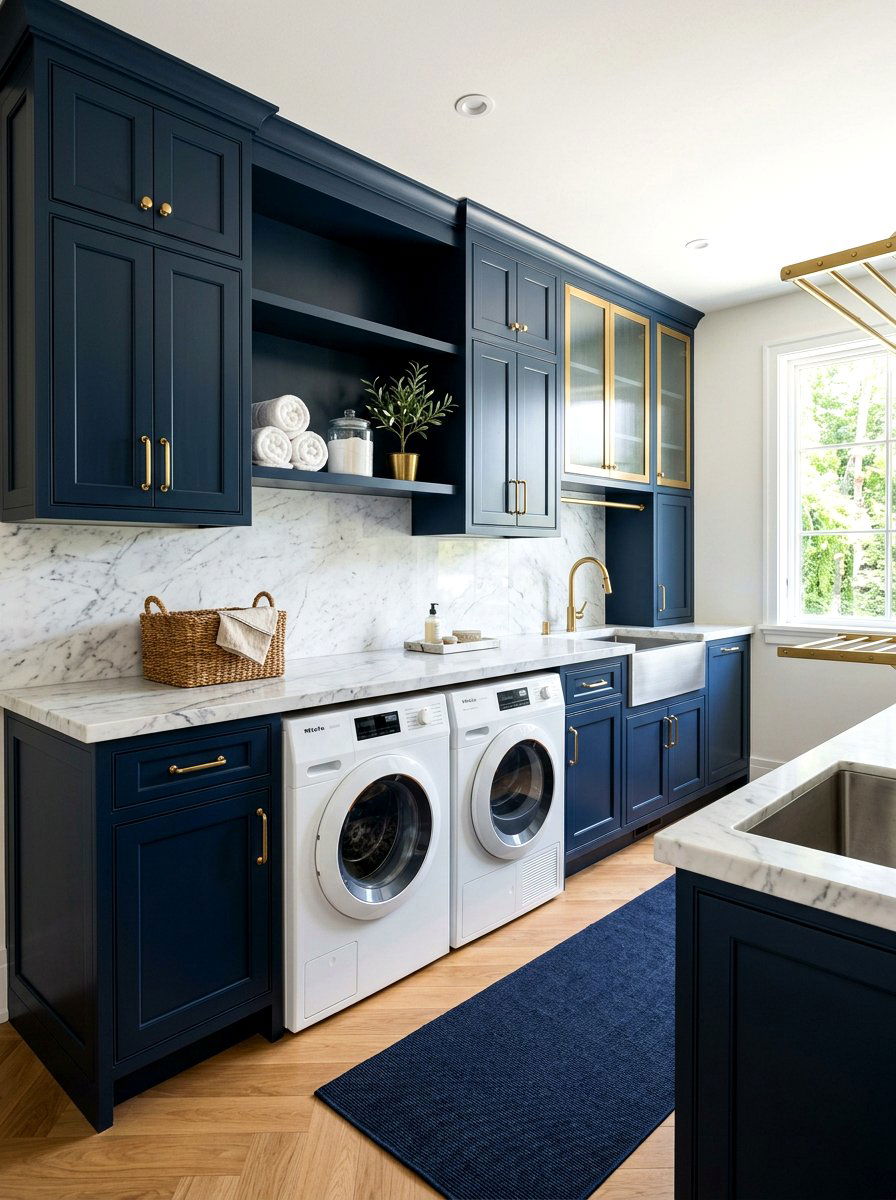 Navy Blue Laundry Room Cabinets - 30 laundry room cabinet ideas