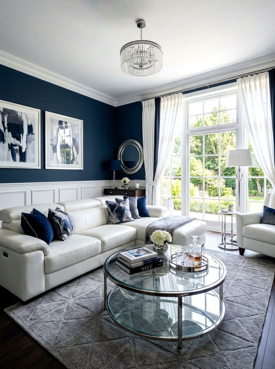 Navy Blue Living Room - 30 collected luxury living room ideas